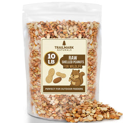 Trailmark Naturals raw shelled peanuts for outdoor squirrel snacks.