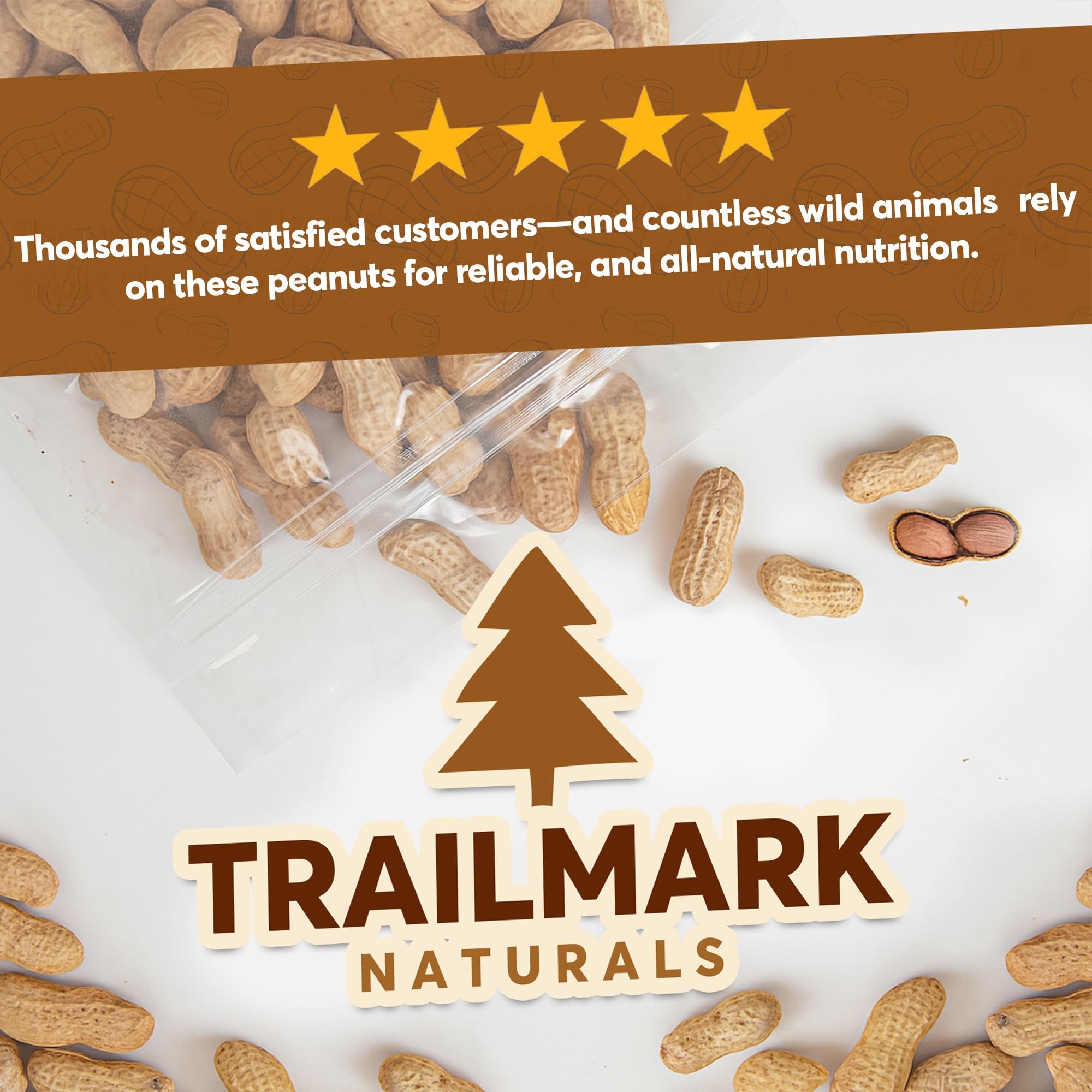 Trailmark Naturals unsalted, unroasted peanuts for safe wildlife feeding.