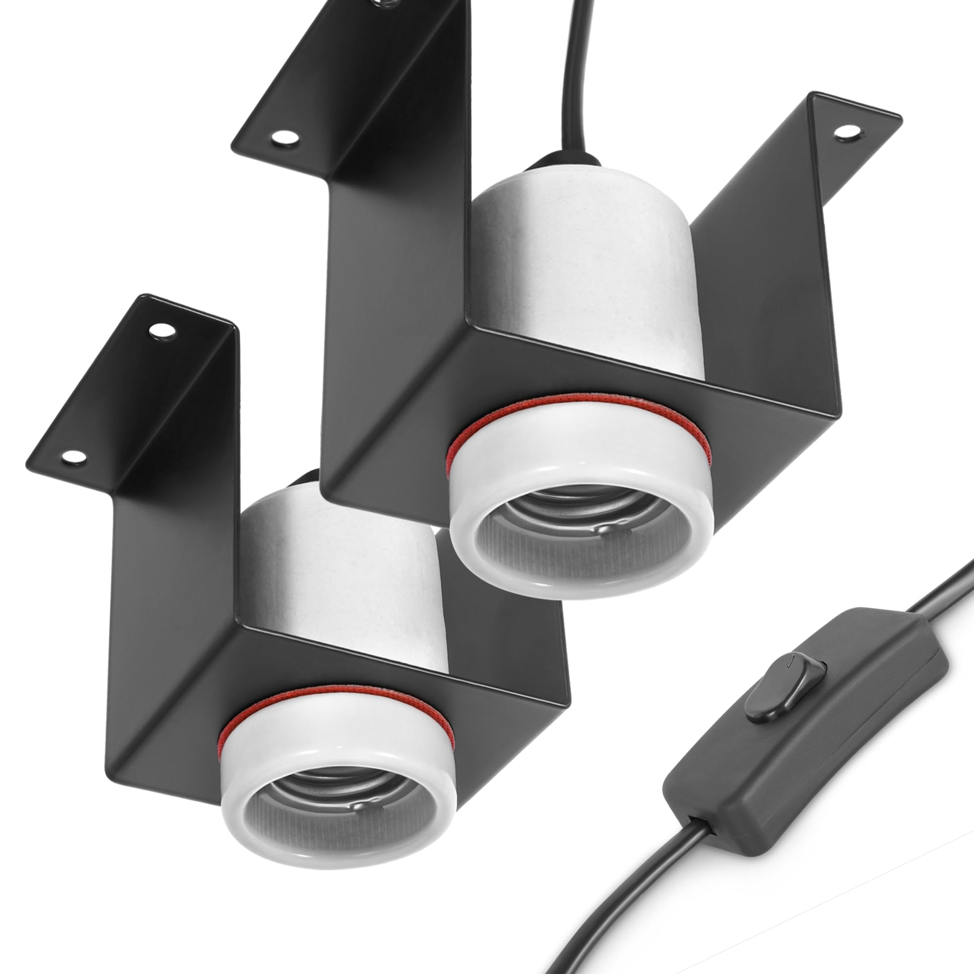 Trakem reptile ceramic socket heat lamp holder 2-pack for terrariums