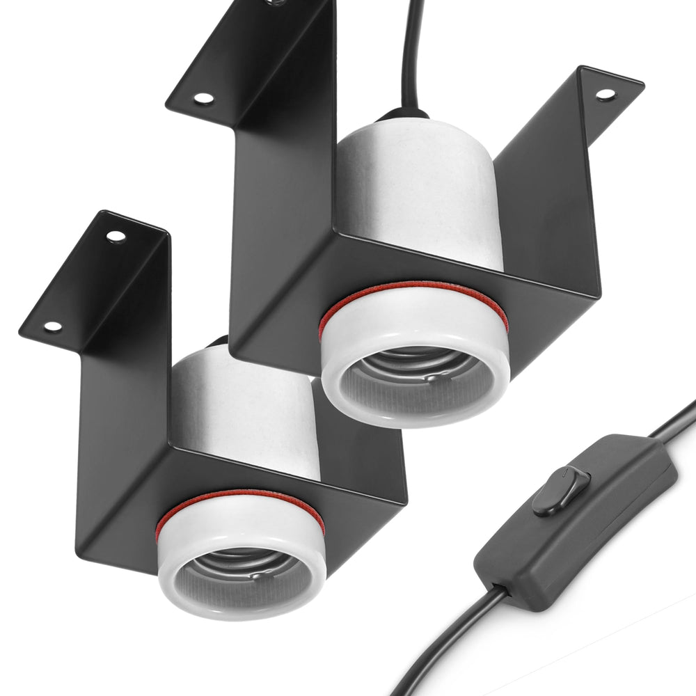 Trakem reptile ceramic socket heat lamp holder 2-pack for terrariums