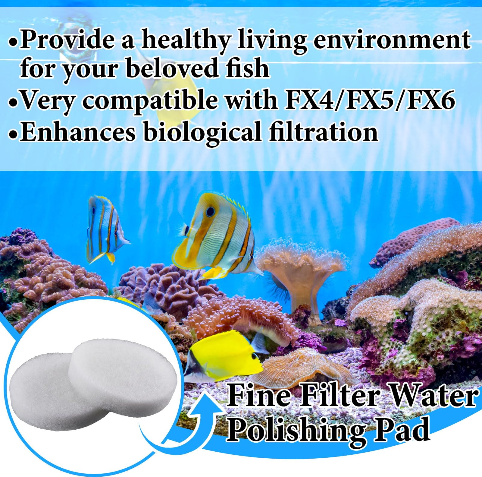 Tranqun pads help trap waste to improve water clarity and filter performance