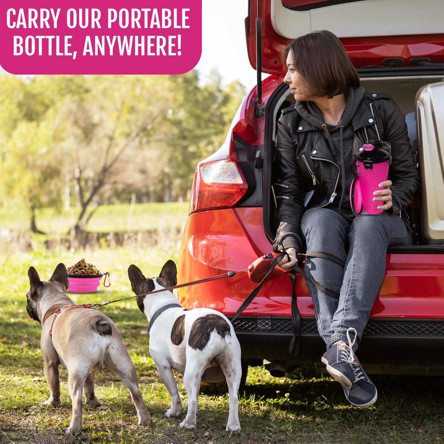 Traveling Tots collapsible bowls clip to backpack for travel