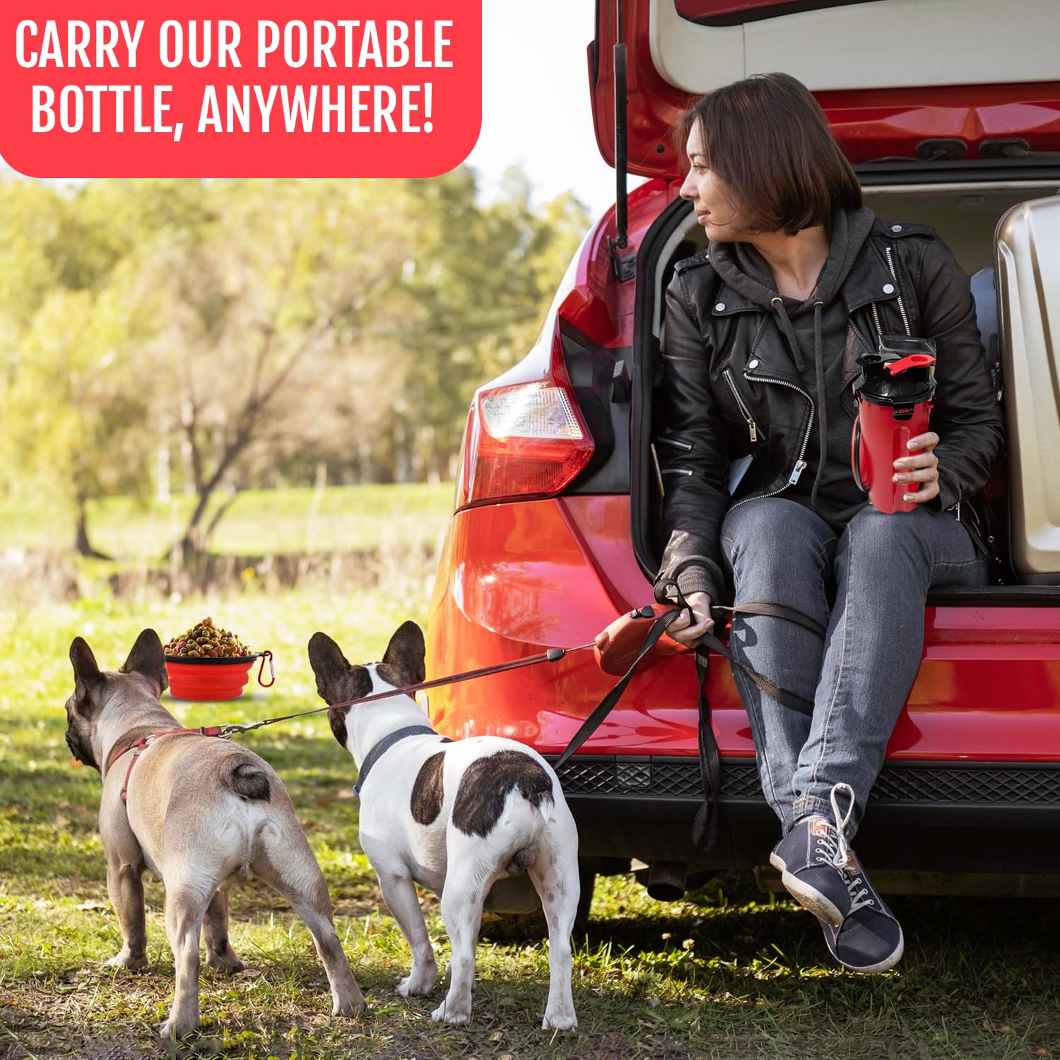 Traveling Tots lightweight portable travel bottle for dogs.