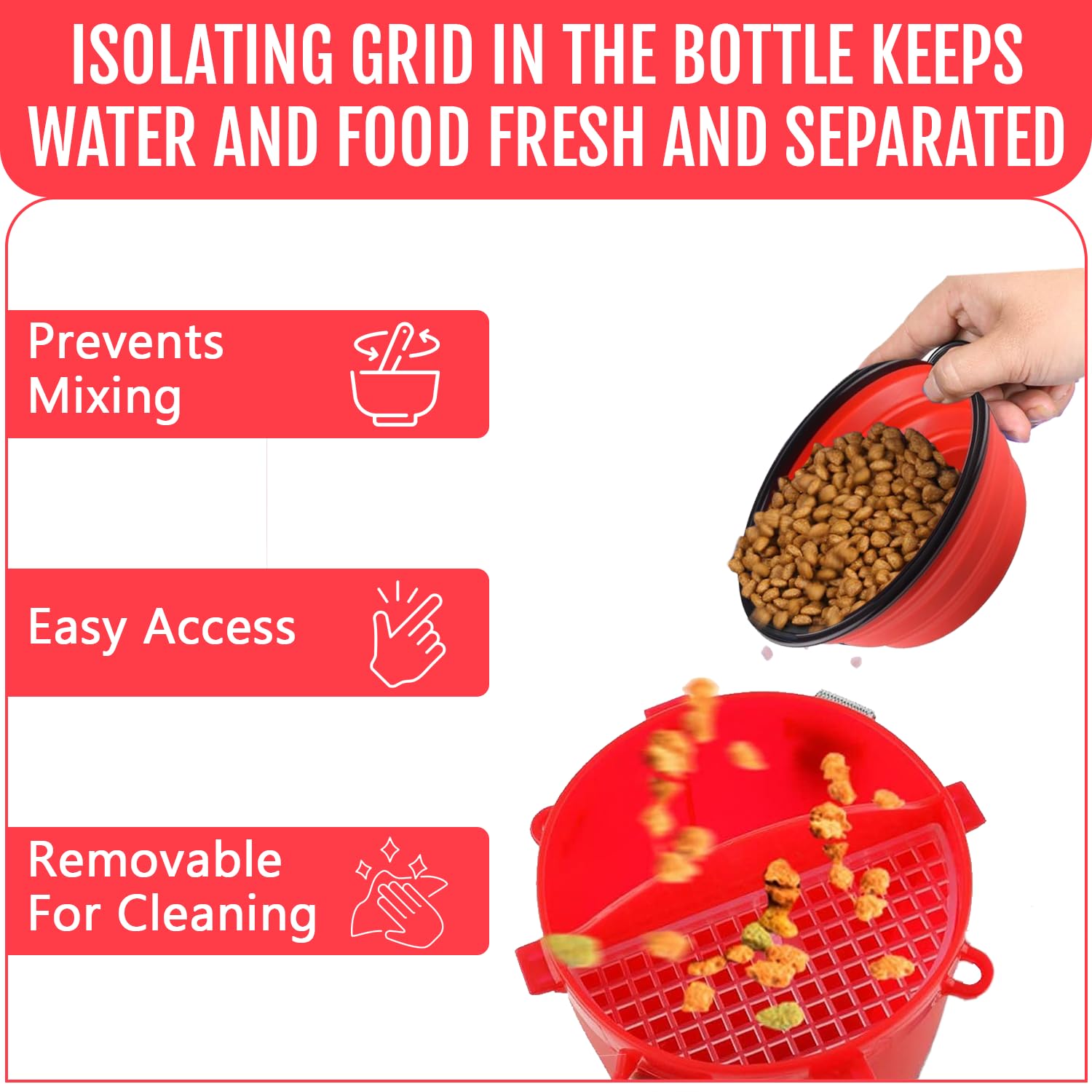 Traveling Tots no-spill design with isolation net keeps food separate.