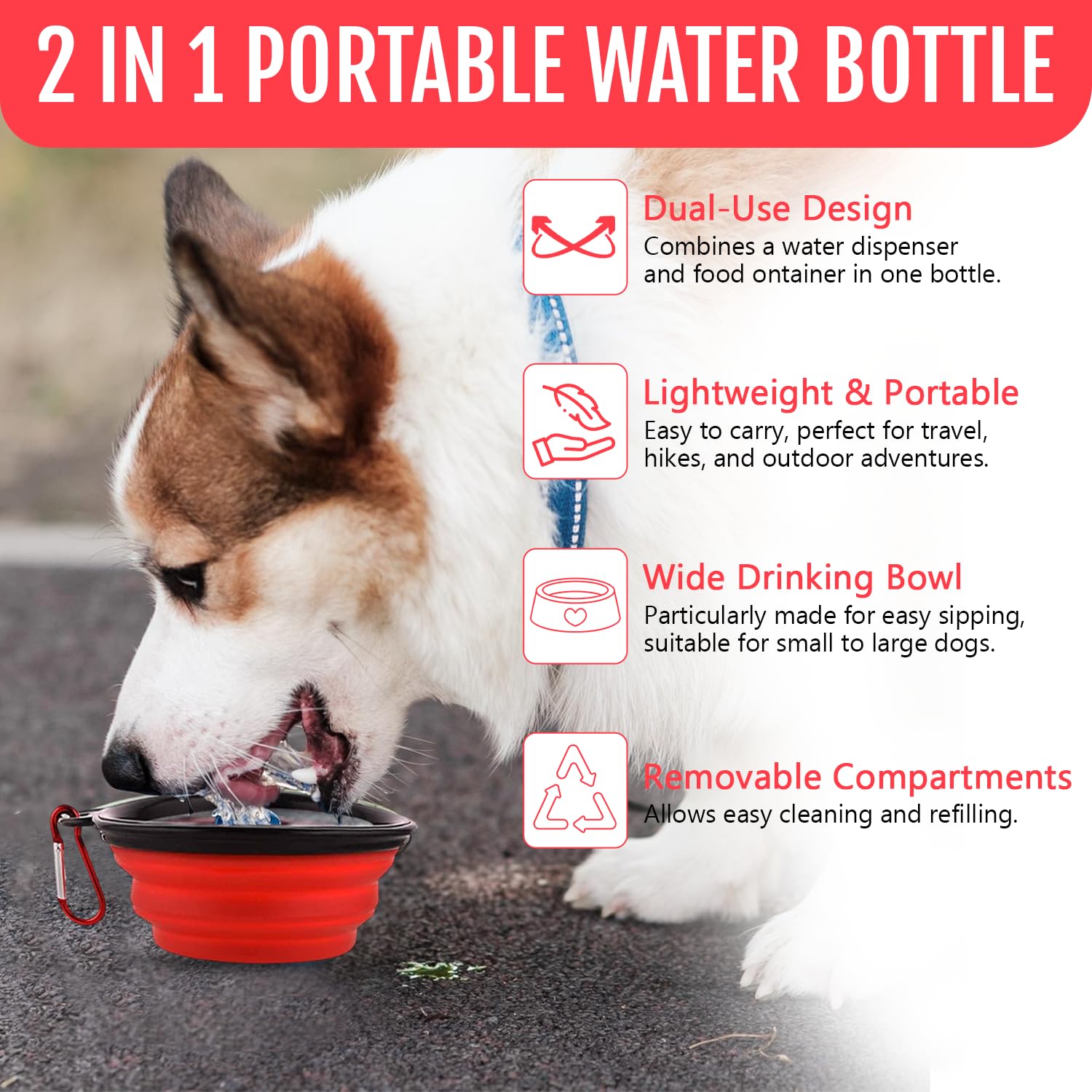 Traveling Tots red travel bottle ready for hiking adventures.