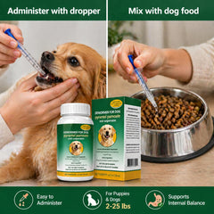 TravelMASTER Dog Dewormer Liquid dose pour, showing precise serving.