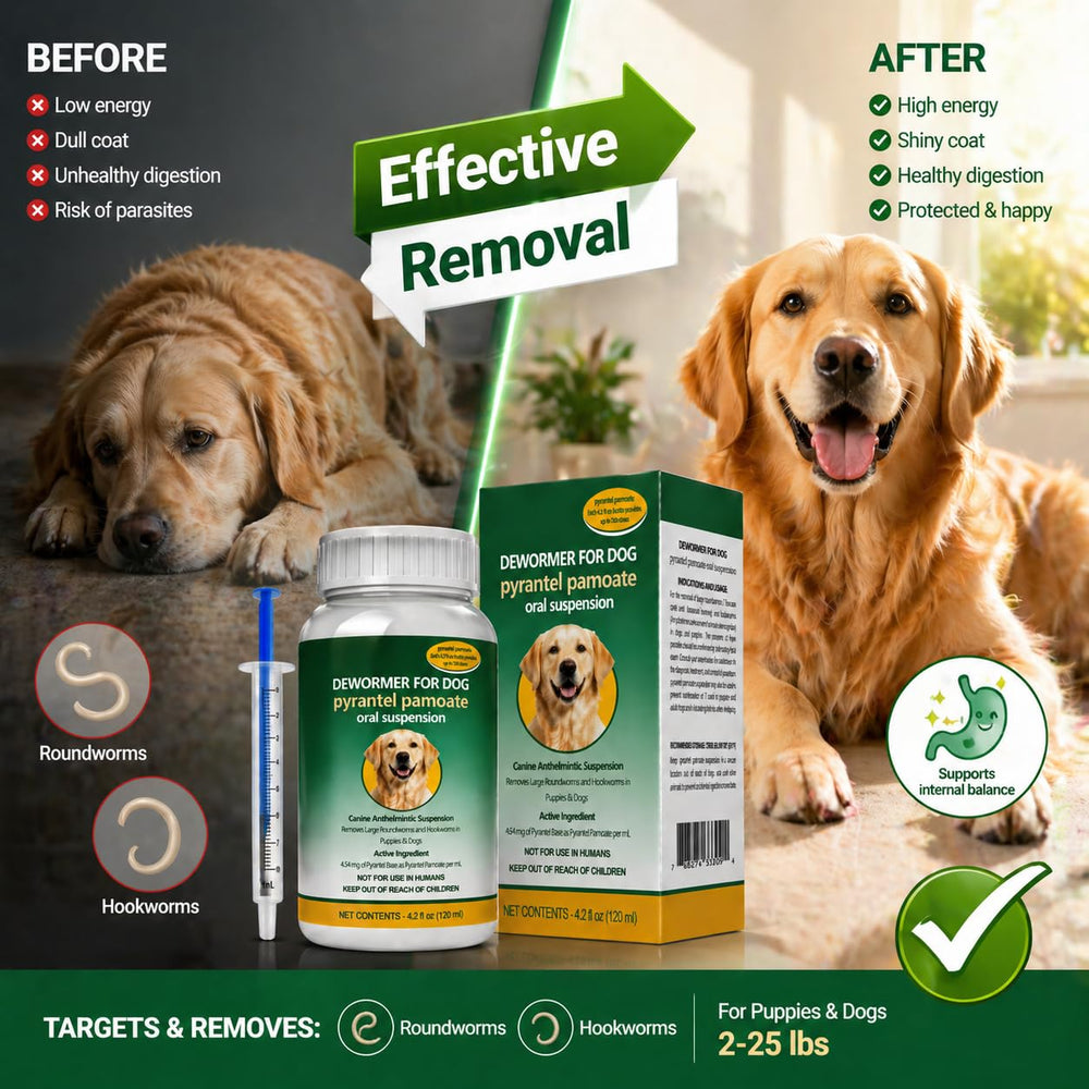 TravelMASTER Dog Dewormer Liquid label with usage guidance.