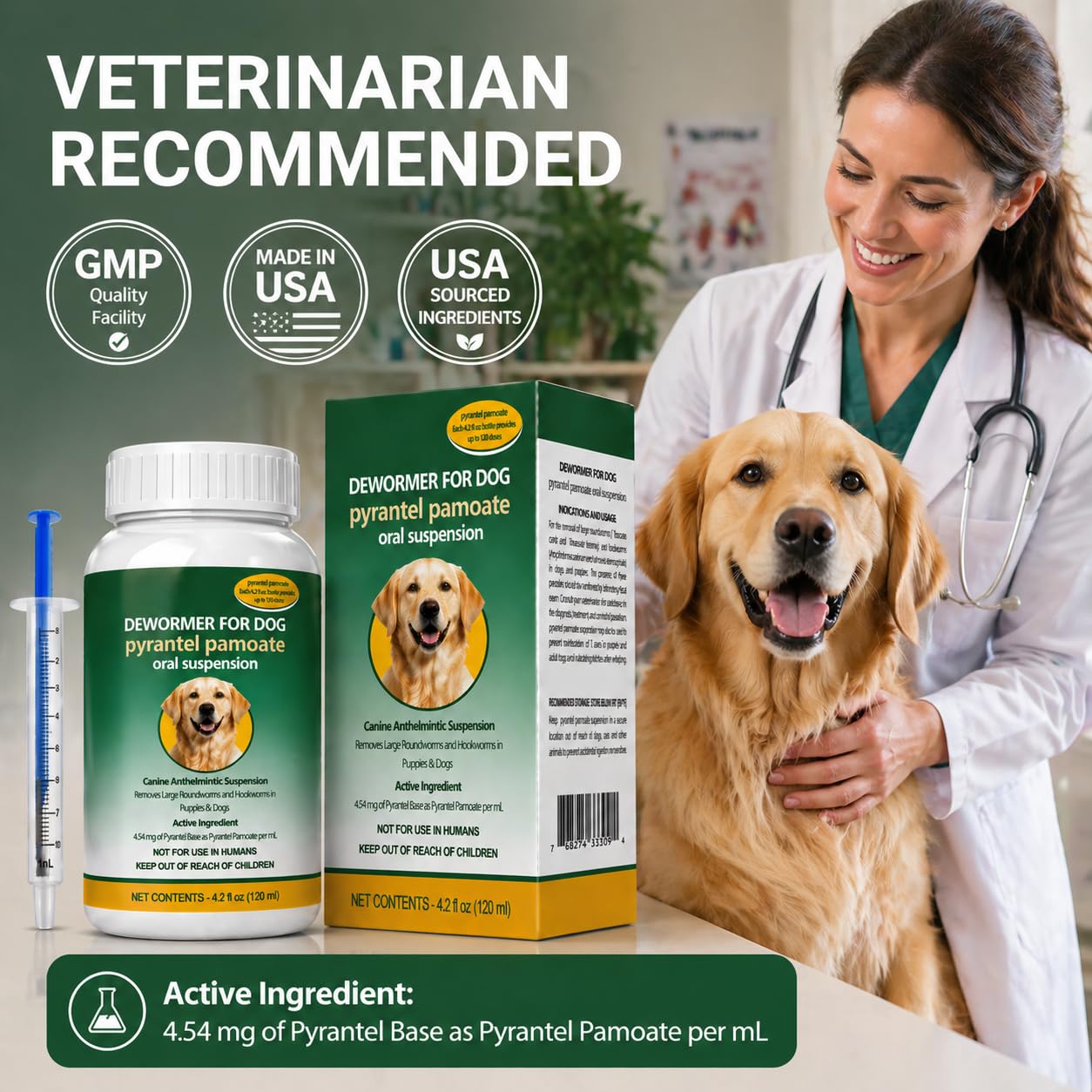 TravelMASTER Dog Dewormer Liquid puppy-safe formula for all ages.
