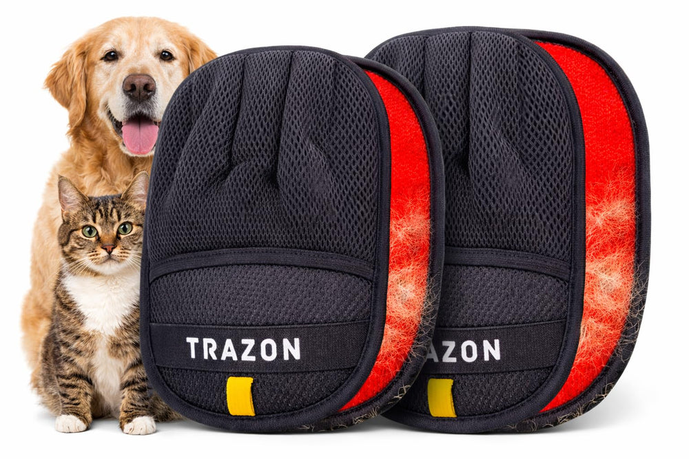Trazon reusable pet hair remover gloves stored in drawer