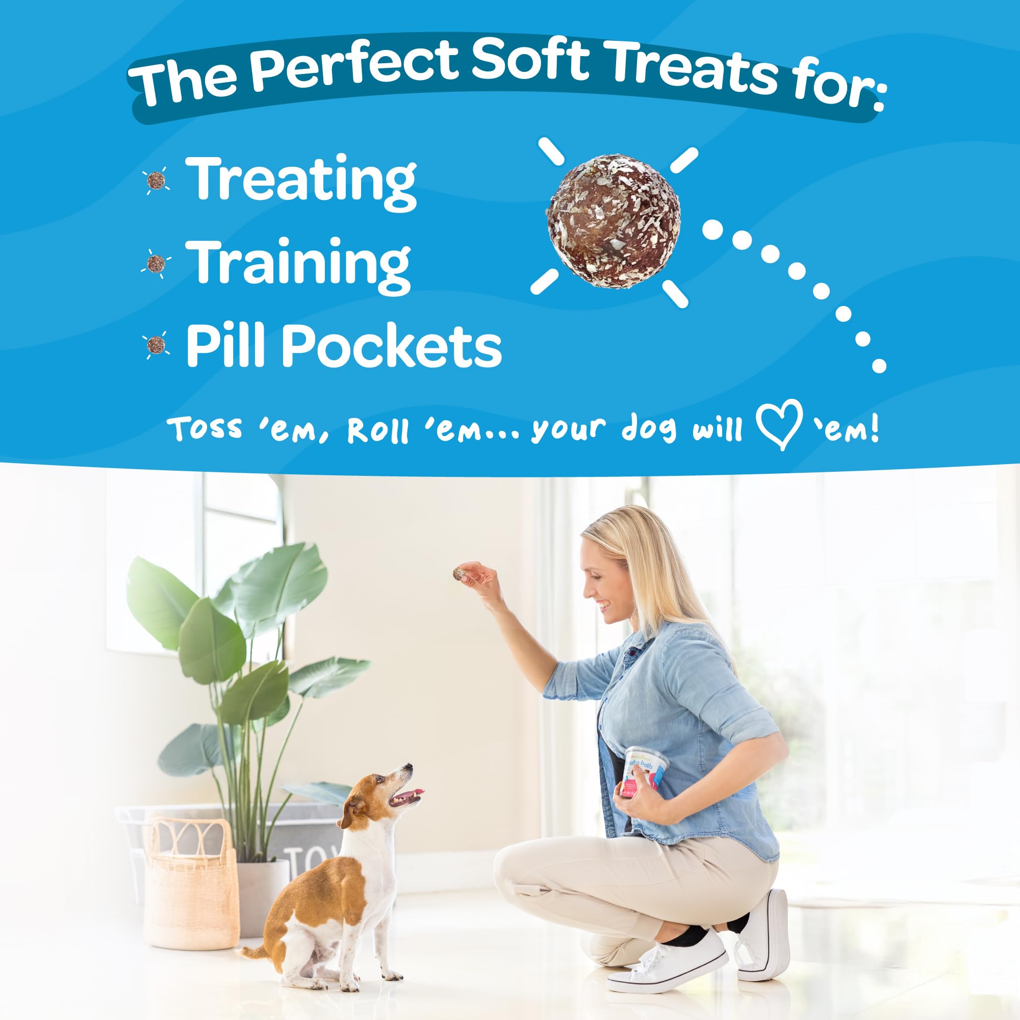 TREAT-A-BALLS Grain-Free Non-GMO Dog Treat with low calories