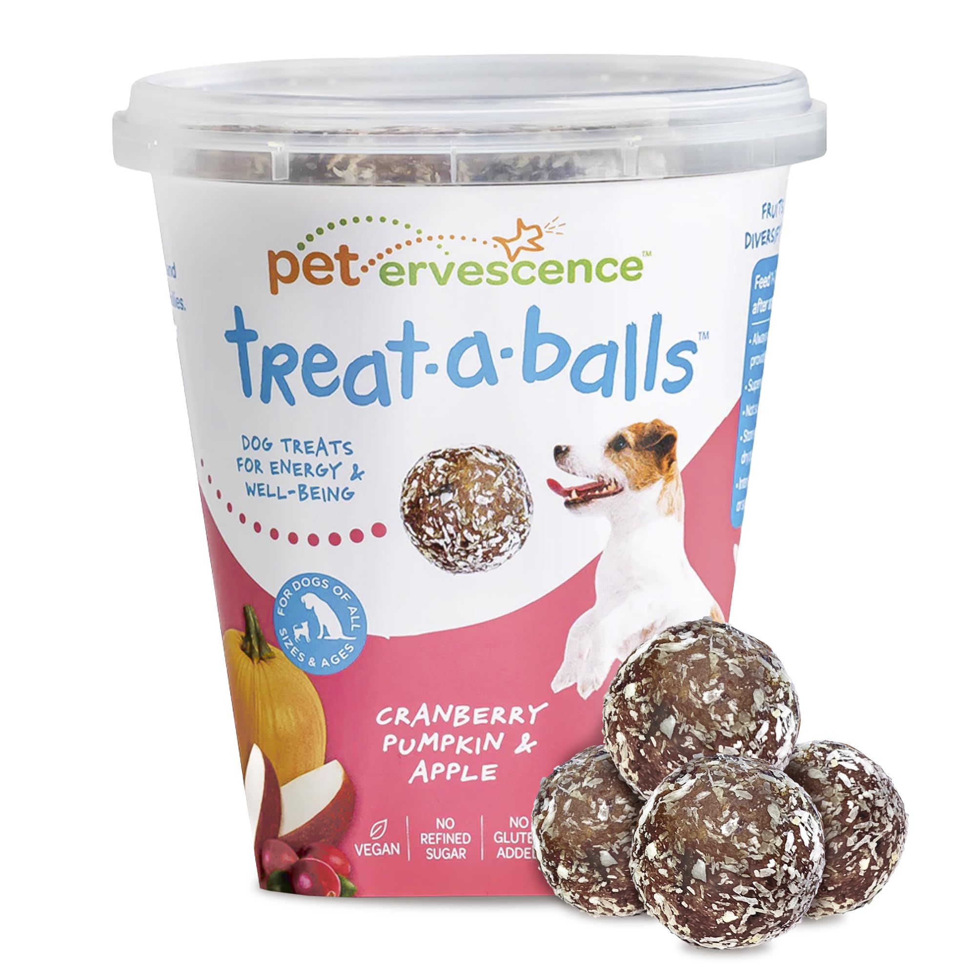 TREAT-A-BALLS Pumpkin Cranberry Apple treats for tasty training rewards