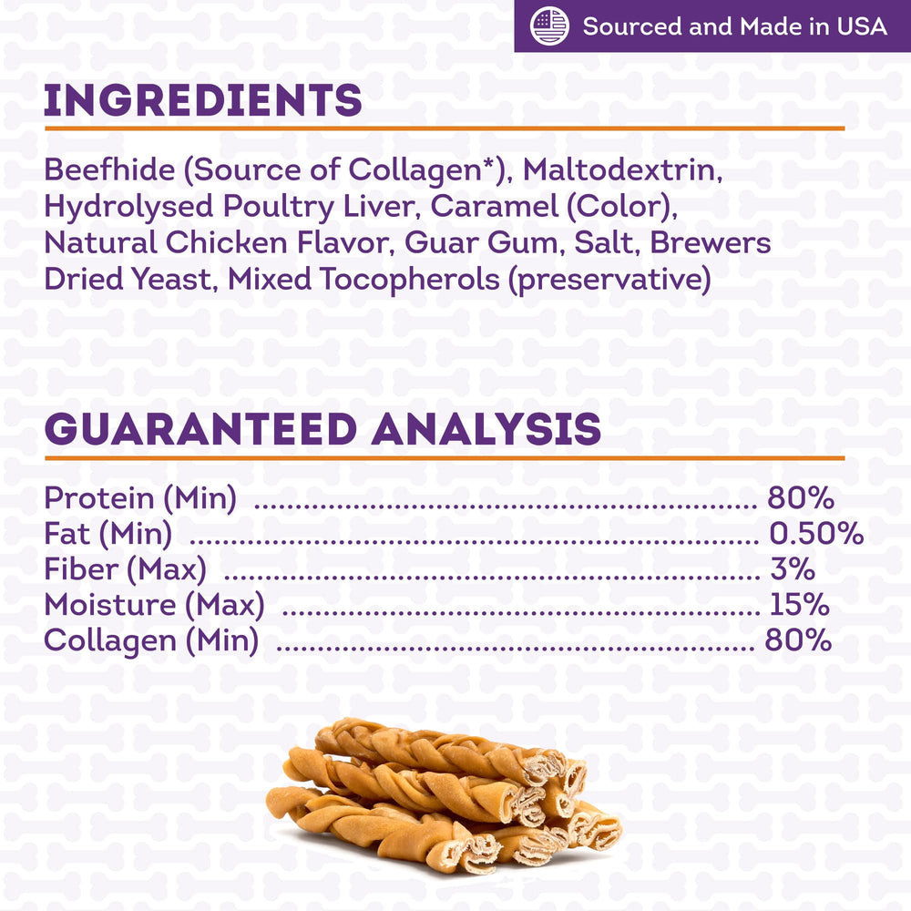 Dog chewing Treatly collagen braid in chicken marinade during play