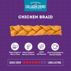 Open container showing 15 chicken marinated Treatly braids for dogs