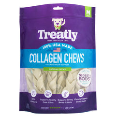 Treatly collagen braids 6-7 inch dog chews show durable texture for long-lasting chewing