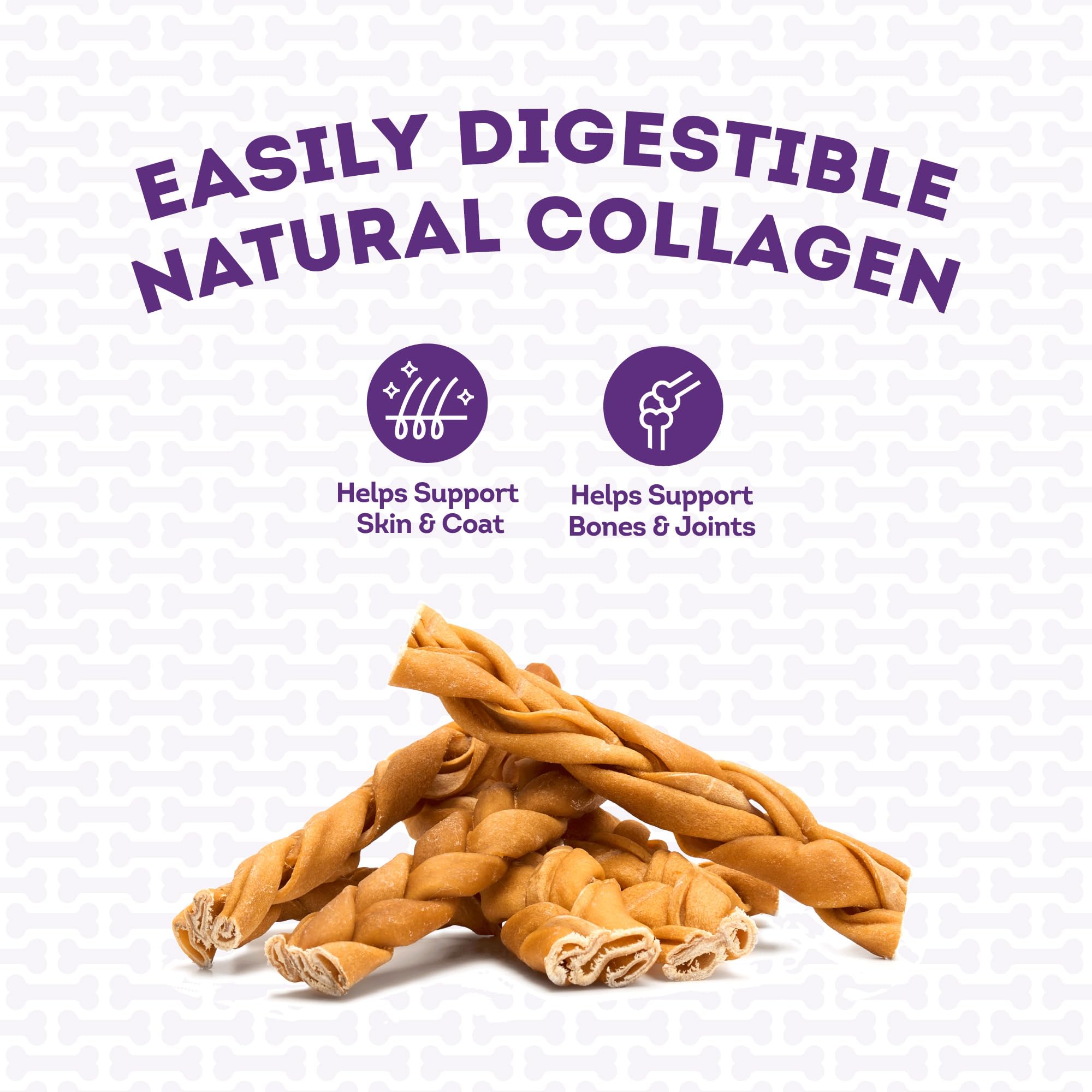 Pack of Treatly collagen braids highlighting quantity and shape