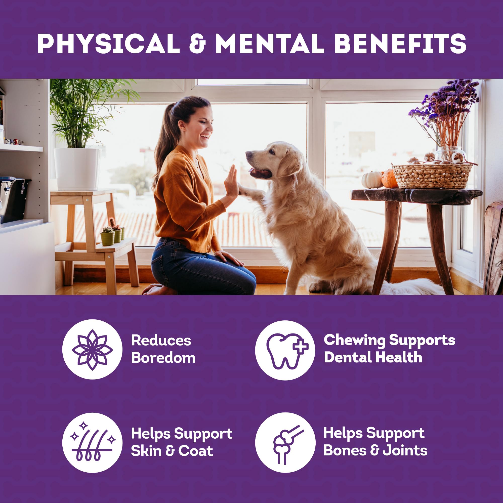 Treatly odor-free and stain-free chew with mess-free enjoyment.