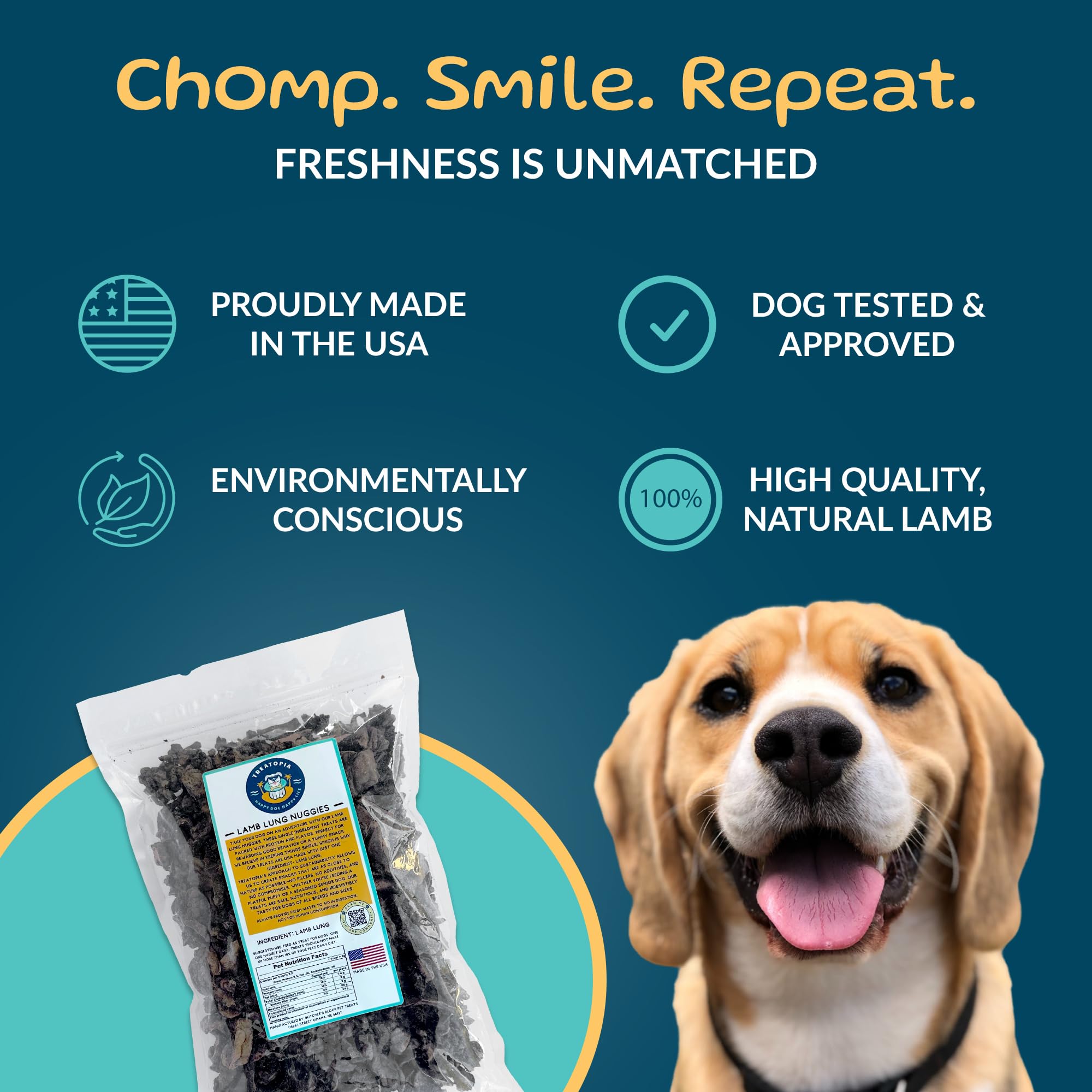 TREATOPIA Nuggies hand-trimmed bites ideal for training rewards.