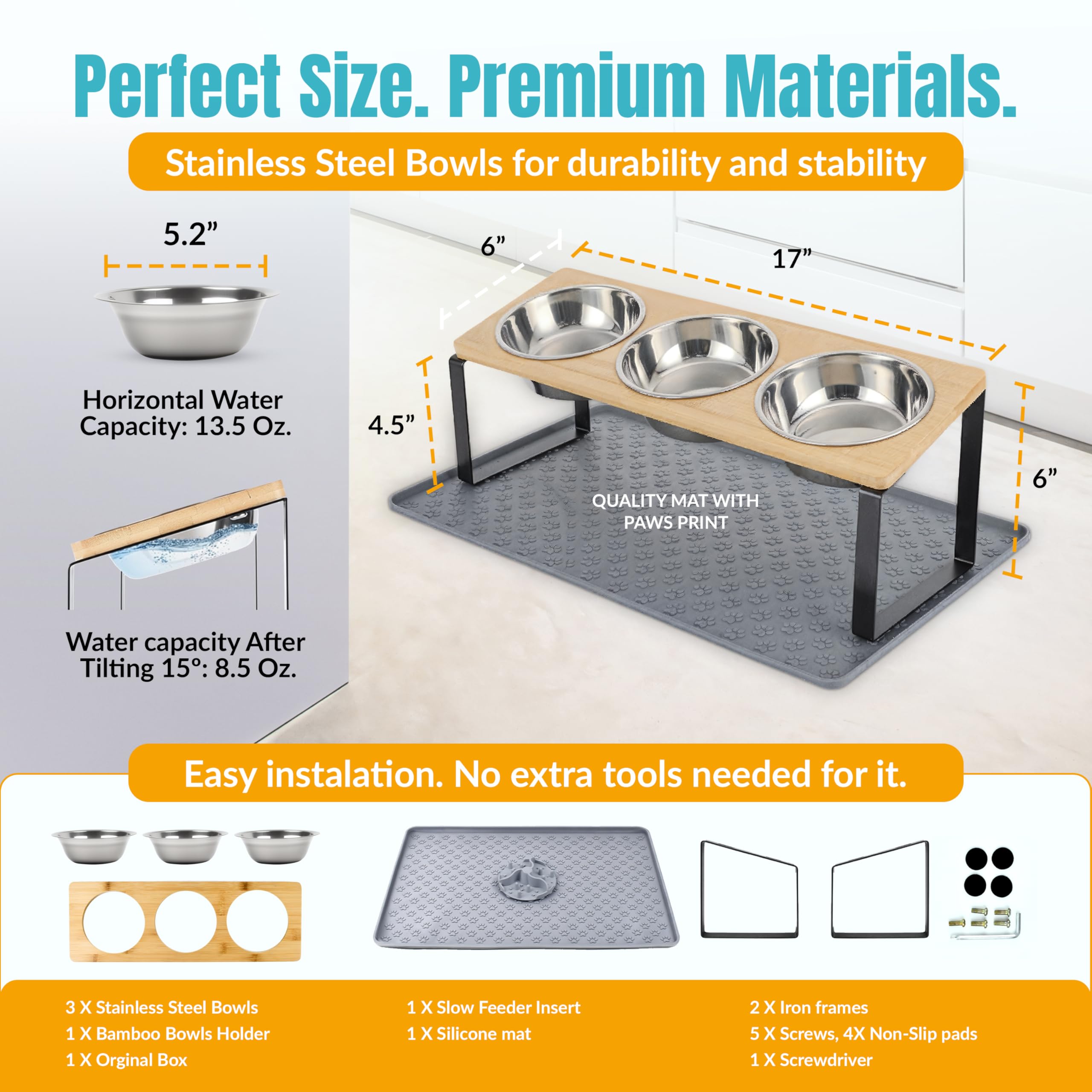 TRECKPET multi-cat use case shows practical, organized cat feeding setup.