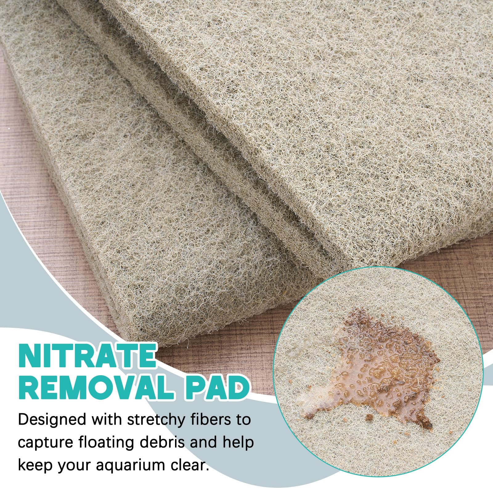 Treela ammonia-remover pad in sump improves debris capture and filtration.