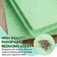 Treela filter pad with elastic fibers traps debris for healthier aquarium clarity.