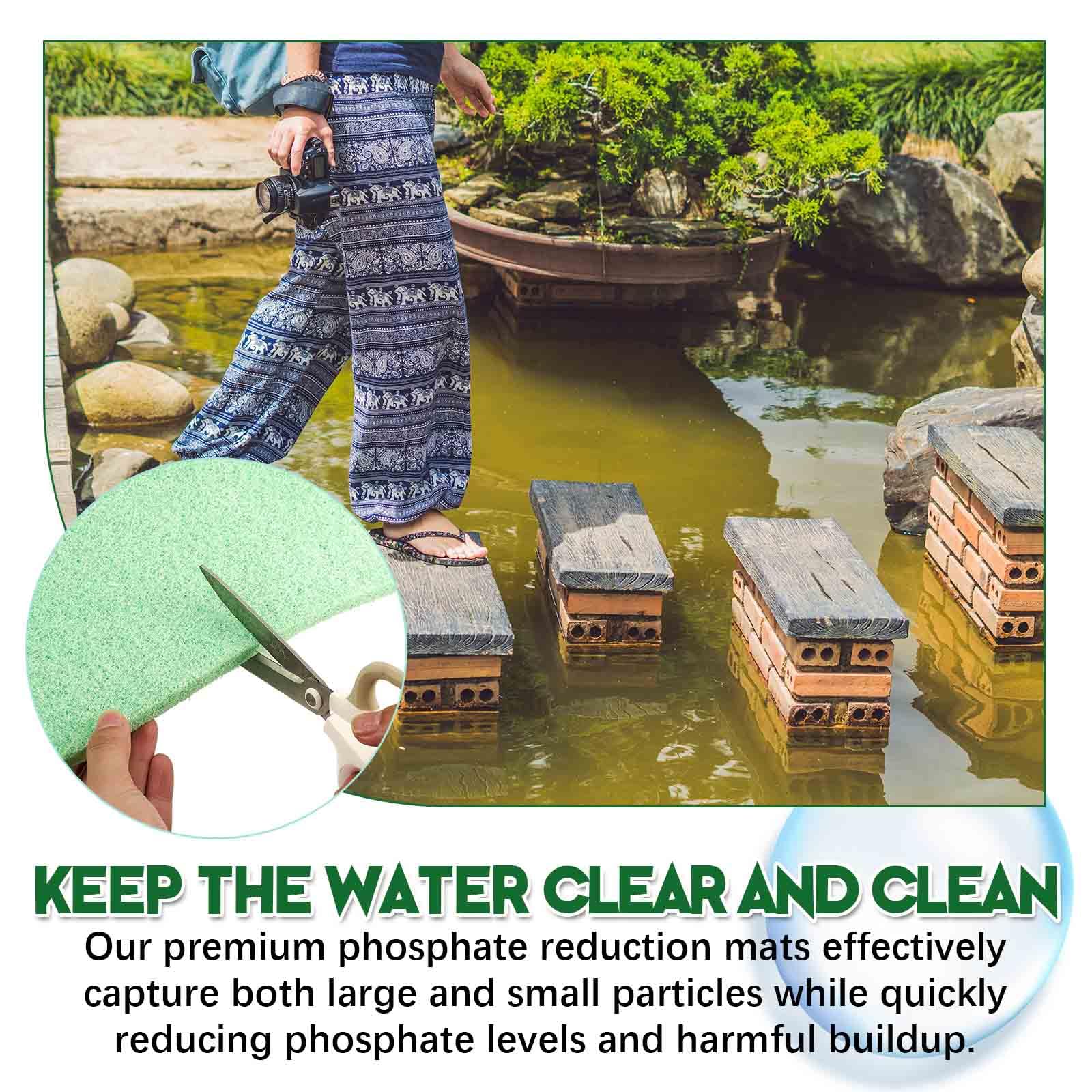 Treela high density sponge promotes rapid particle absorption and clearer water.
