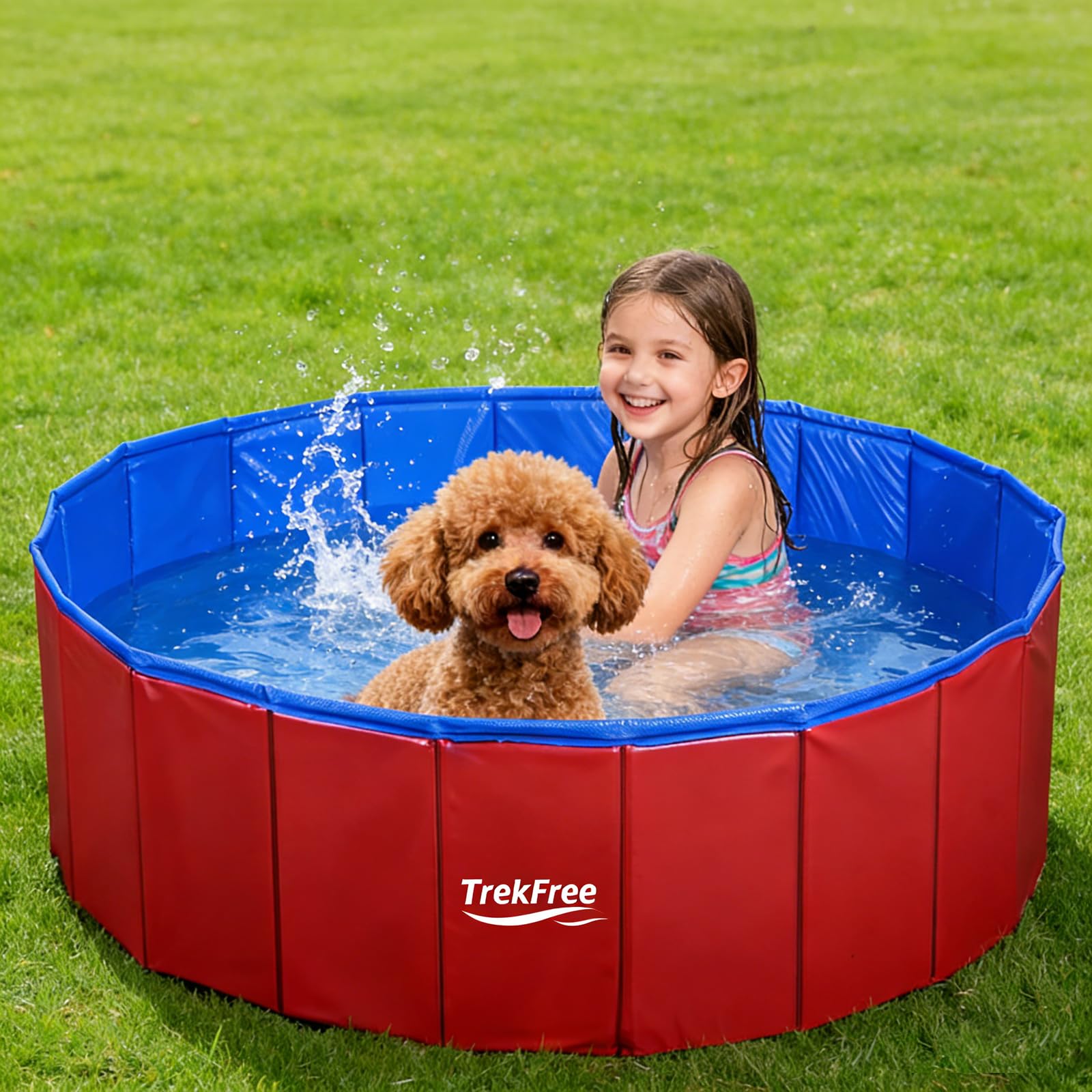 TrekFree pet pool anti-slip bottom close-up shows safety and durability
