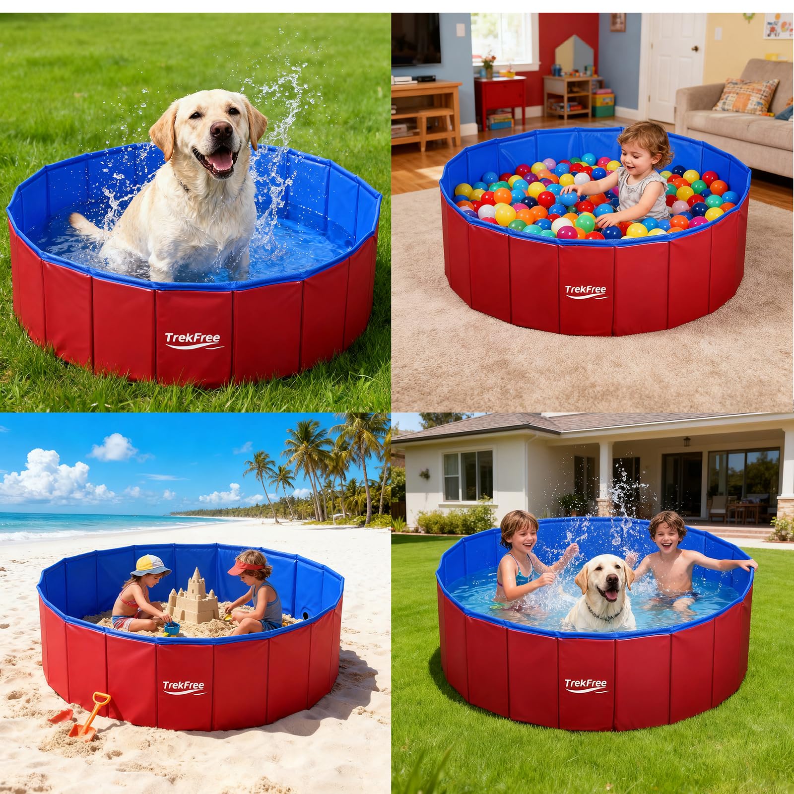 TrekFree portable pool fits in car for trips to parks
