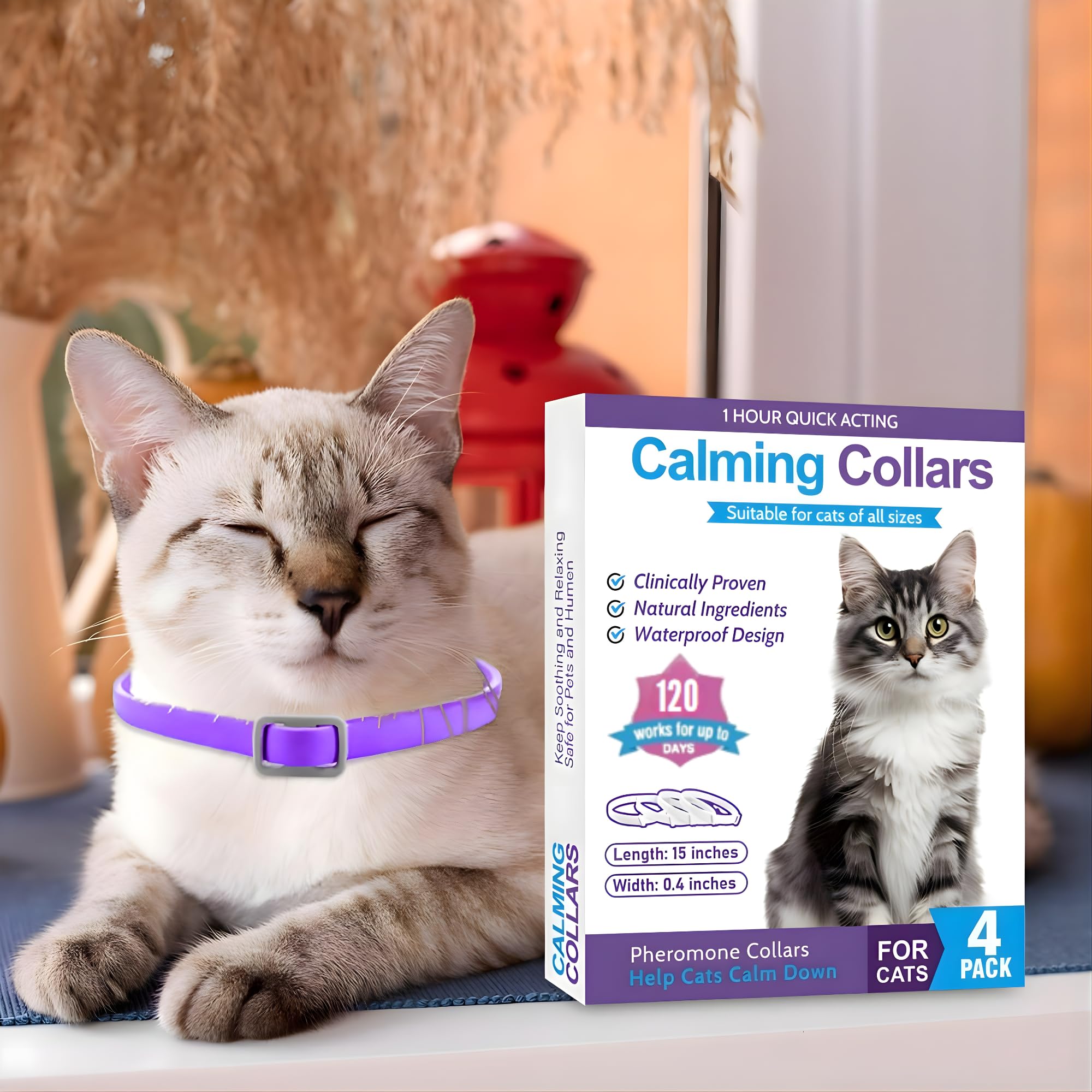 Trendy Hub cat calming collar suitable for indoor and outdoor use