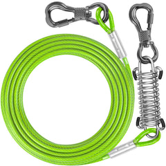 Tresbro 15ft dog tie-out cable with spring for secure outdoor play