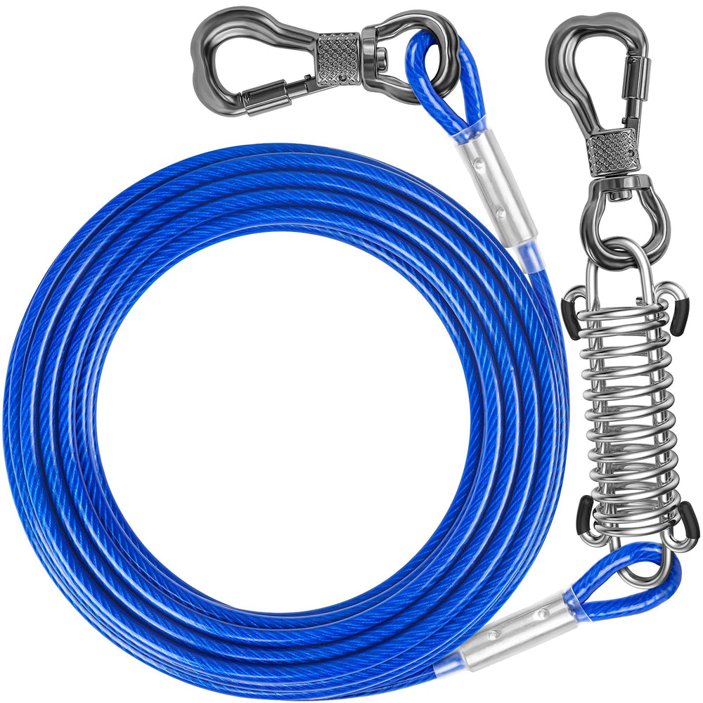 Tresbro 50ft tie-out cable in action for secure outdoor restraint.