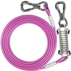 Tresbro 50ft dog tie out cable displayed in full length for secure outdoor roaming.