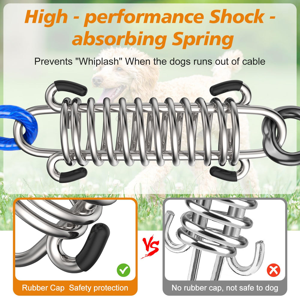 Tresbro anti-rust coating on dog tie-out cable for outdoor durability