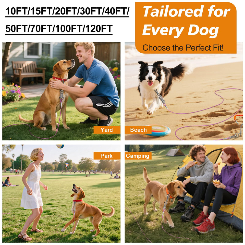 Tresbro yard setup with dog tether demonstrating outdoor flexibility.