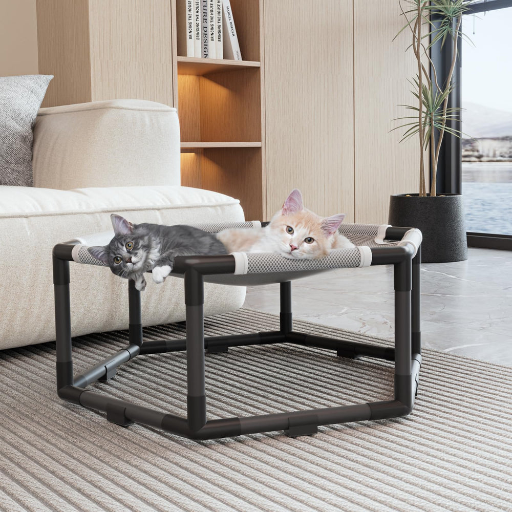 Tresbro elevated cat hammock outdoor use demonstrates indoor and outdoor versatility