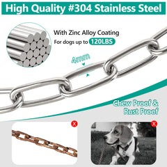 Tresbro 15-foot tie-out stretched between tree and dog collar in outdoor setting