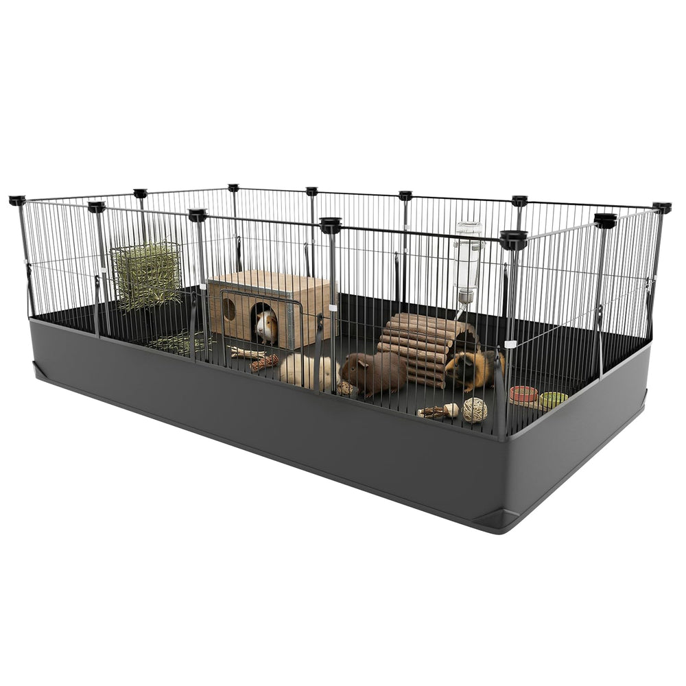 Tresbro guinea pig cage with 12-panel playpen layout for spacious indoor play.