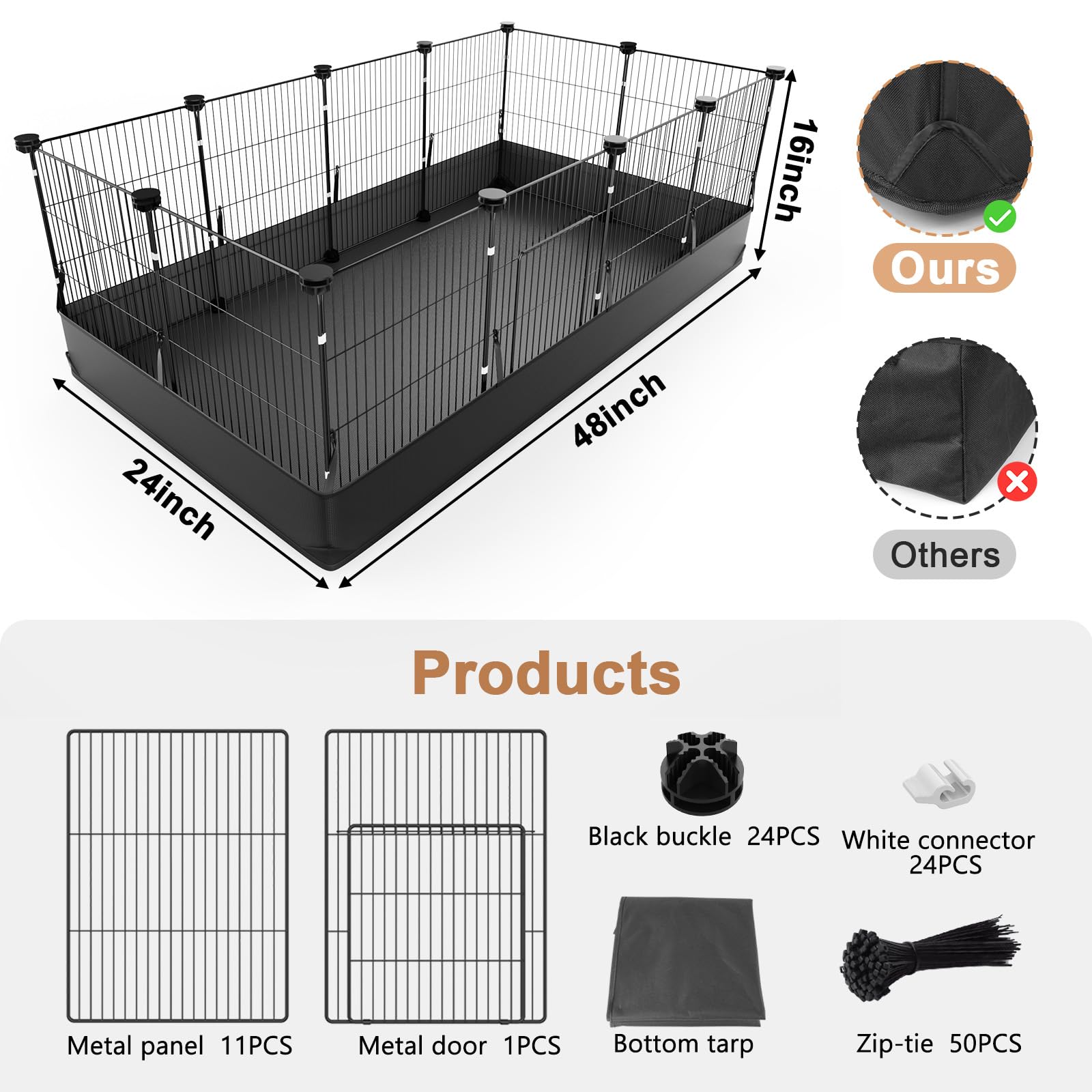 Tresbro guinea pig cage offers eight-square-foot play space.