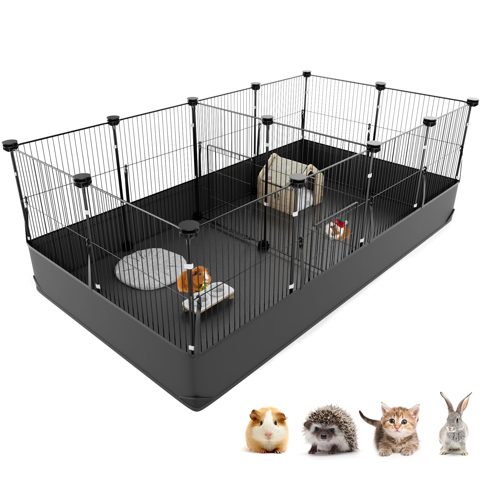 Tresbro guinea pig cage with middle panels setup for two-room social play