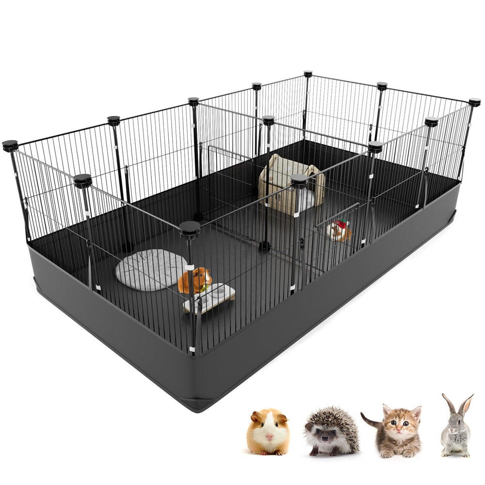 Tresbro guinea pig cage with middle panels setup for two-room social play