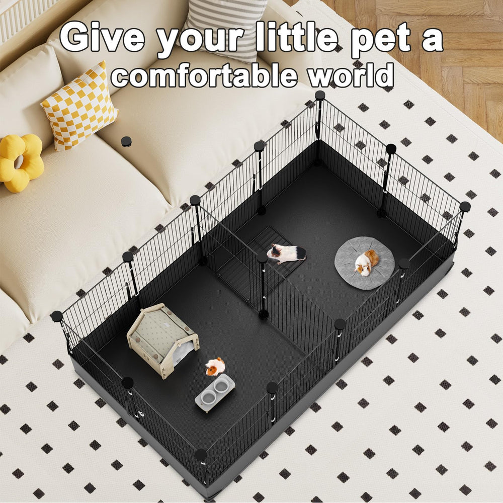 Tresbro guinea pig cage two-room layout with doorway for easy access