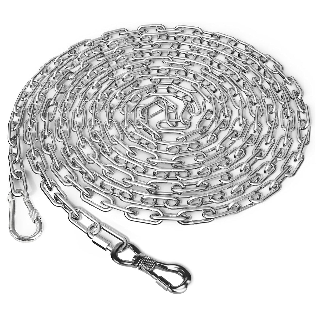 Tresbro heavy duty dog chain 15ft with swivel hook close-up for outdoor use
