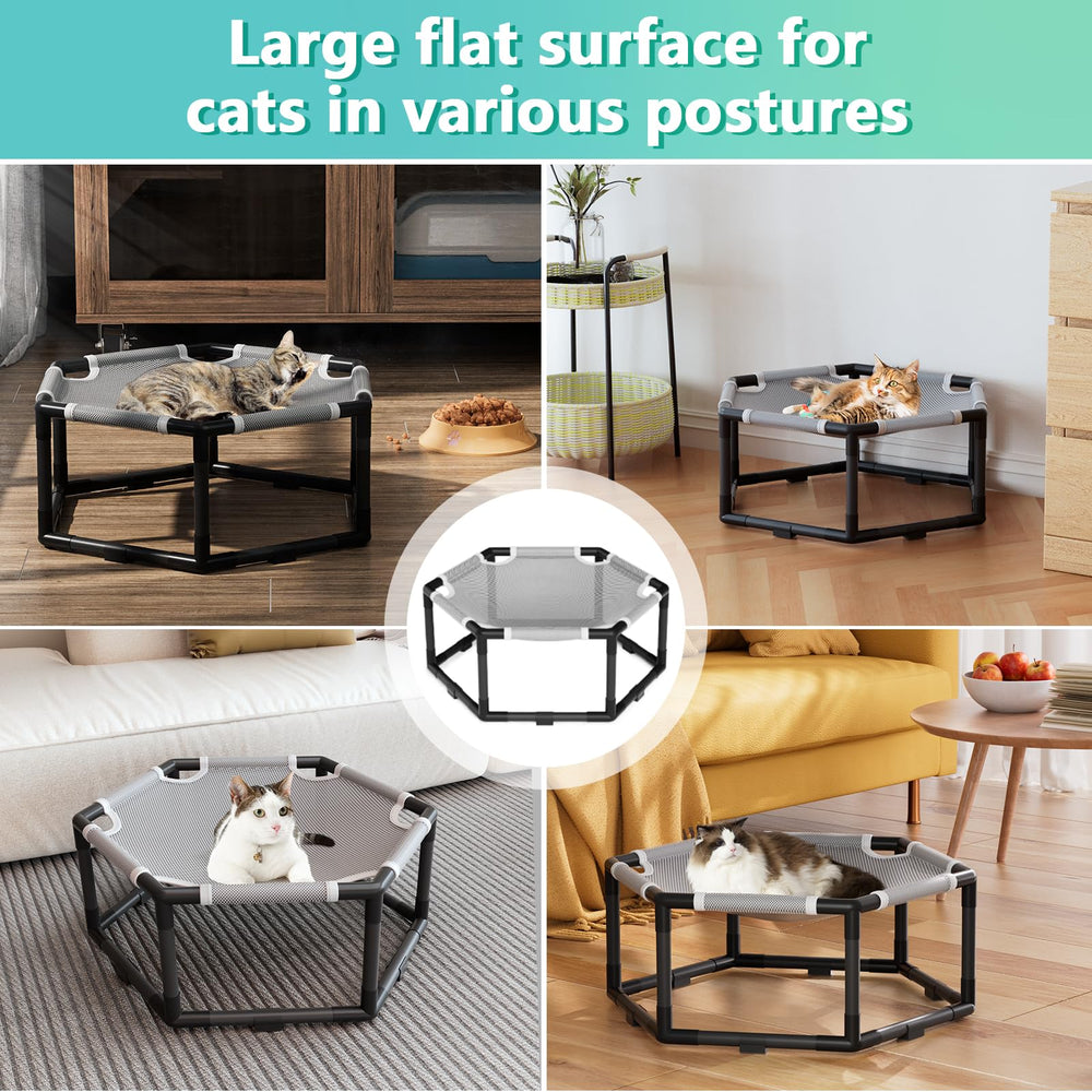 Tresbro portable elevated cat bed easy to move.