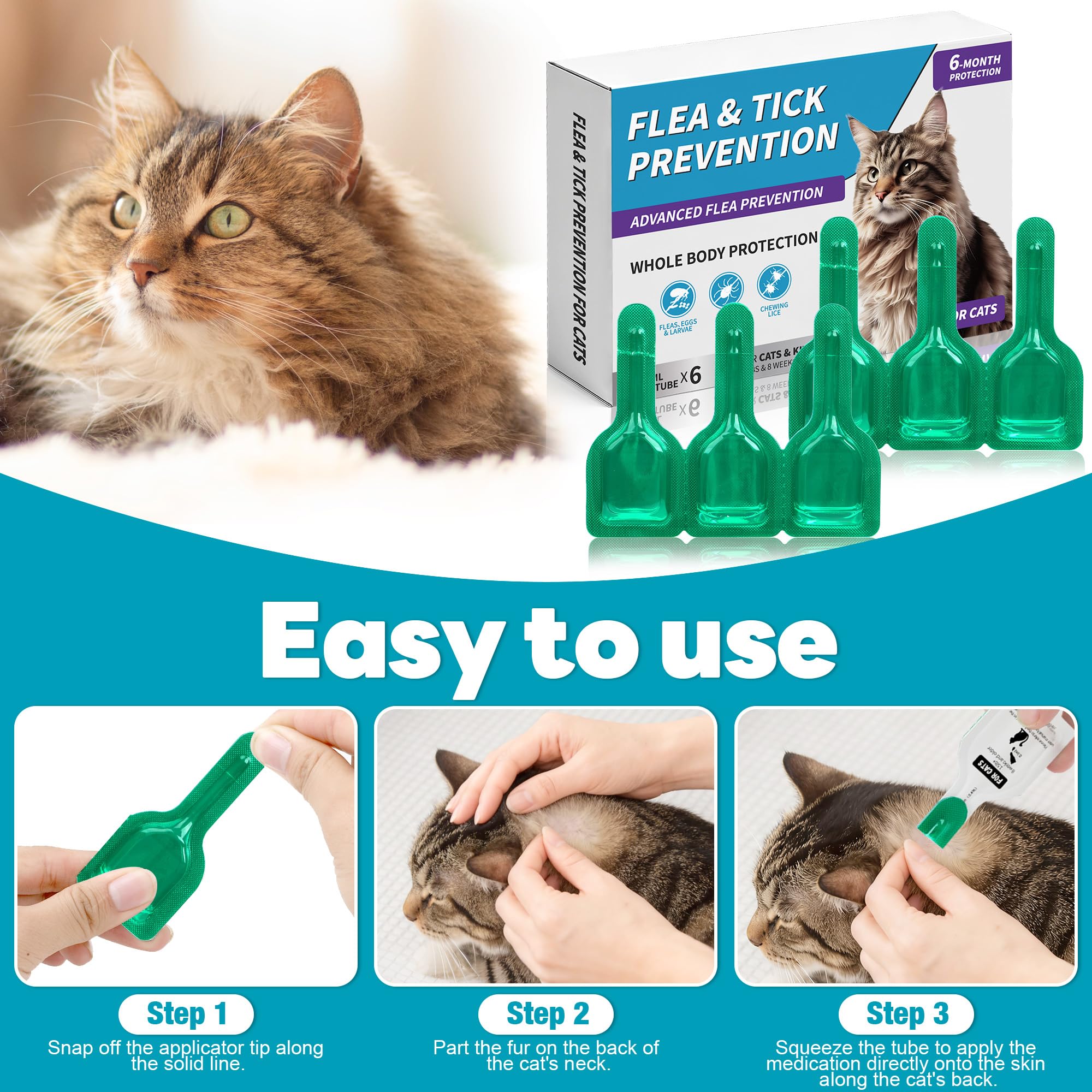 Trihood cat topical water-resistant formula remains protective after drying.