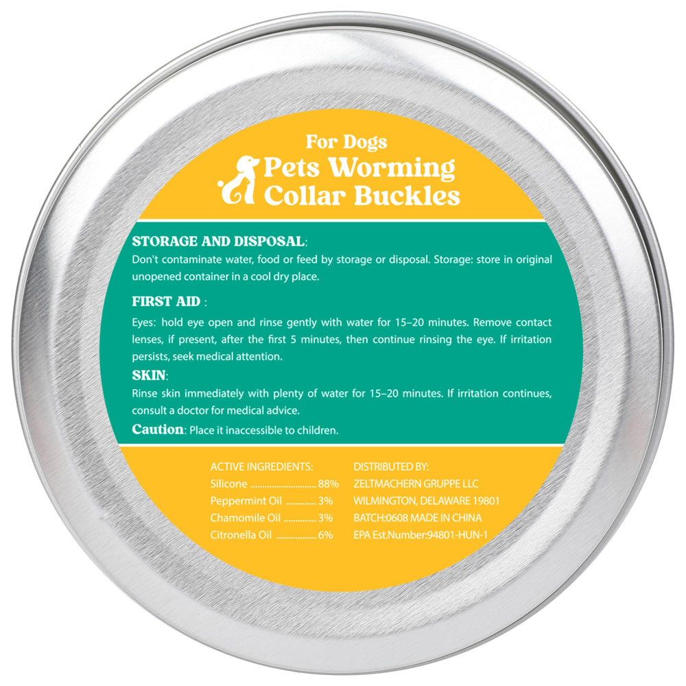 Closeup of Trihood dog tag clip-on design for chemical-free flea and tick protection.