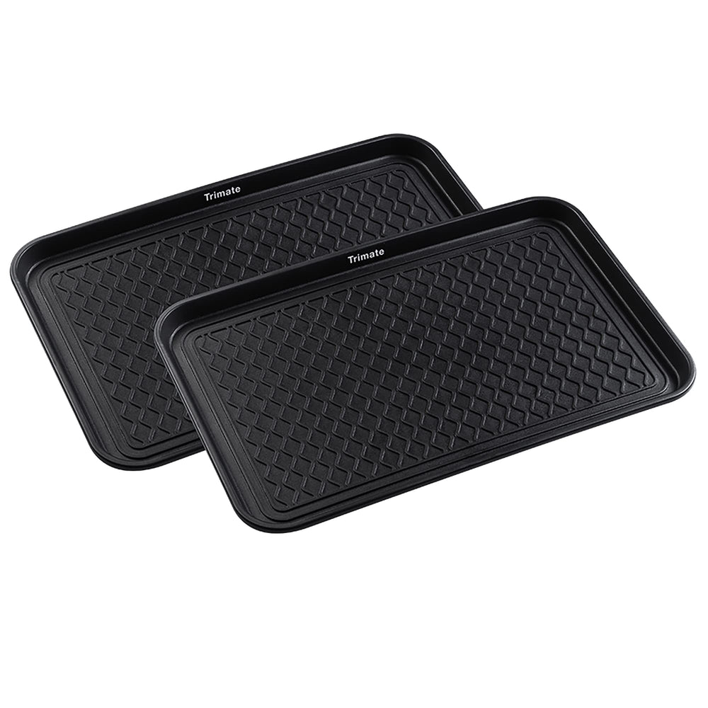 Trimate All-Weather Boot Tray two-pack front view showing ample space for footwear.