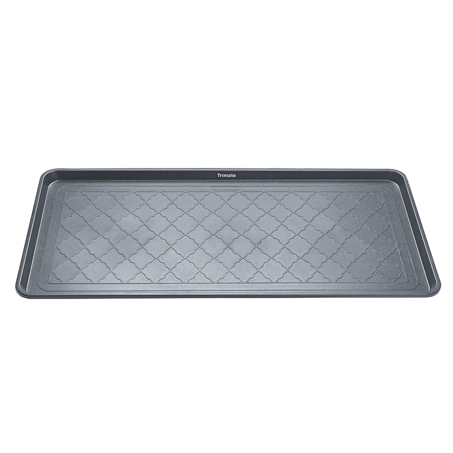 Trimate all-weather boot tray on the exterior porch helps contain mud.