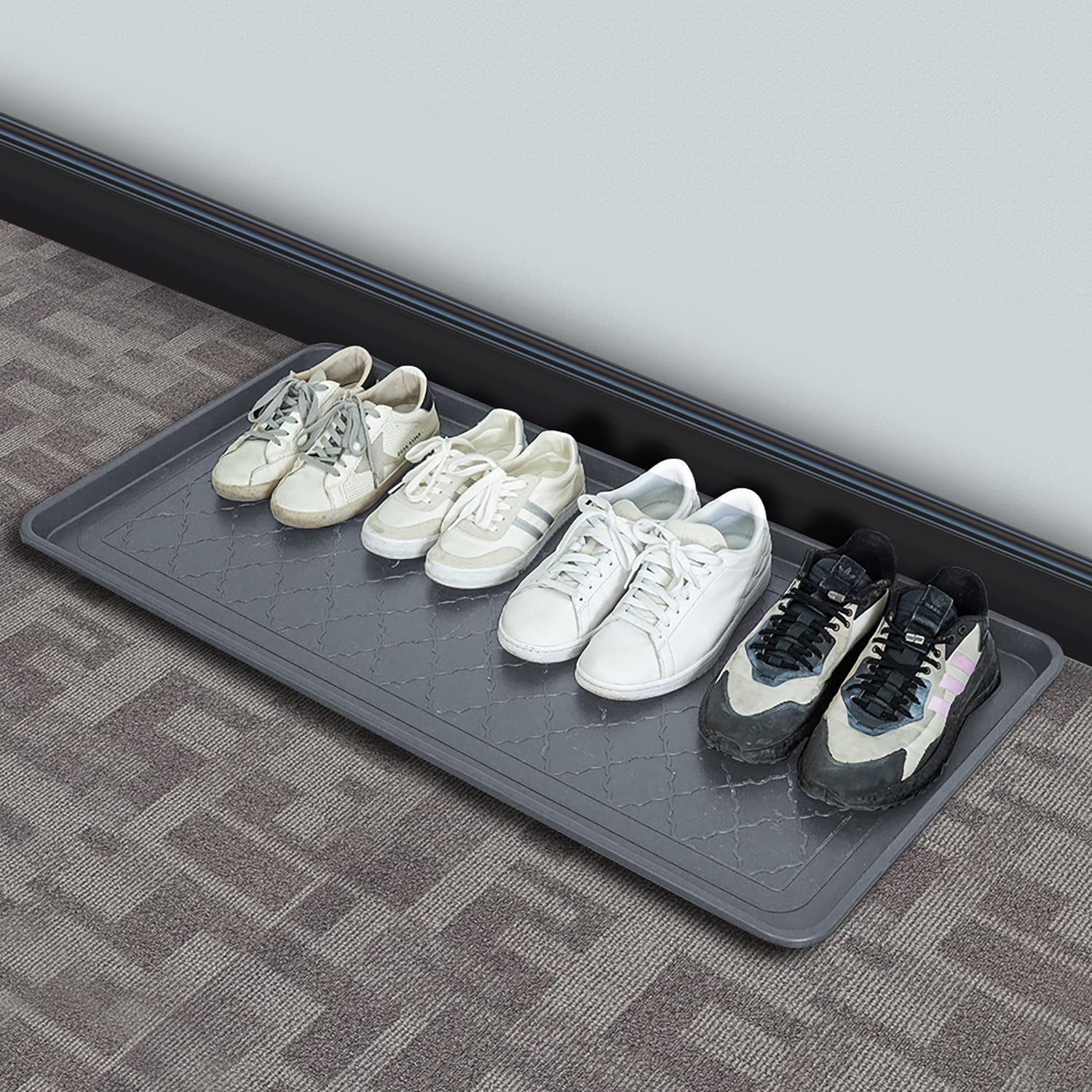 Trimate boot tray protects floors from moisture and scratches in any room.