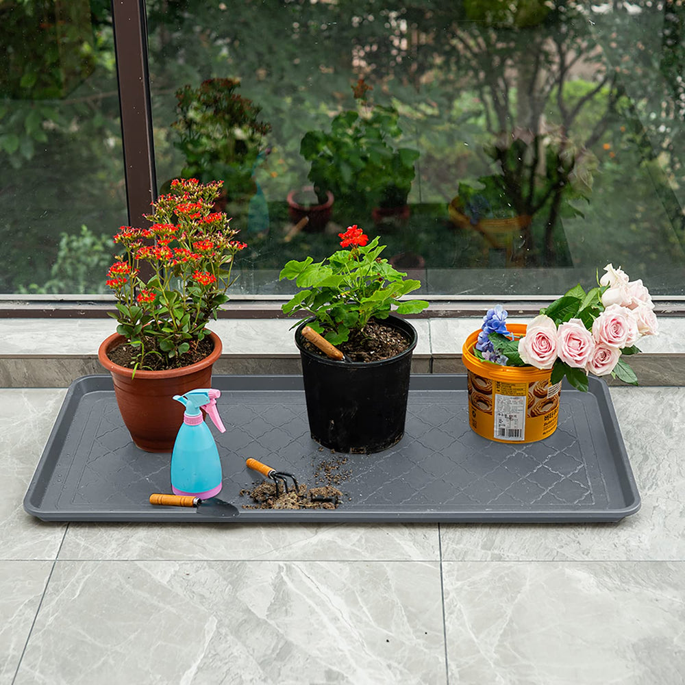 Trimate boot tray helps manage mud, paint cans, or plant debris.