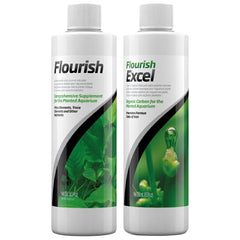 Trinity Treats Flourish supplement 250ml bottle provides essential nutrients for aquatic plant growth.