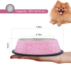 Triumilynn stainless steel bowl rust-resistant for dry kibble and water